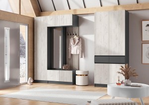 Модульная прихожая Роджина (Миф) Дуб крафт белый